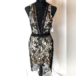 Astr The Label Lace High Neck Cocktail Dress